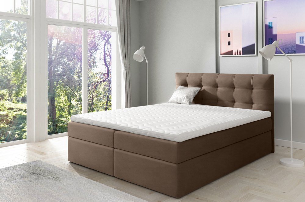 99rooms Boxspringbett Leroy (Schlafzimmerbett, Bett), 120/140/160/180/200 x 200 cm, mit Topper und Bettkasten von 99rooms