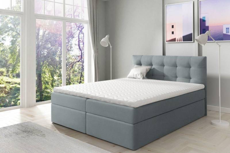 99rooms Boxspringbett Leroy (Schlafzimmerbett, Bett), 120/140/160/180/200 x 200 cm, mit Topper und Bettkasten von 99rooms