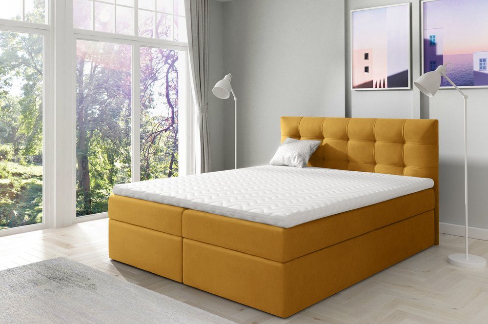 99rooms Boxspringbett Leroy (Schlafzimmerbett, Bett), 120/140/160/180/200 x 200 cm, mit Topper und Bettkasten von 99rooms