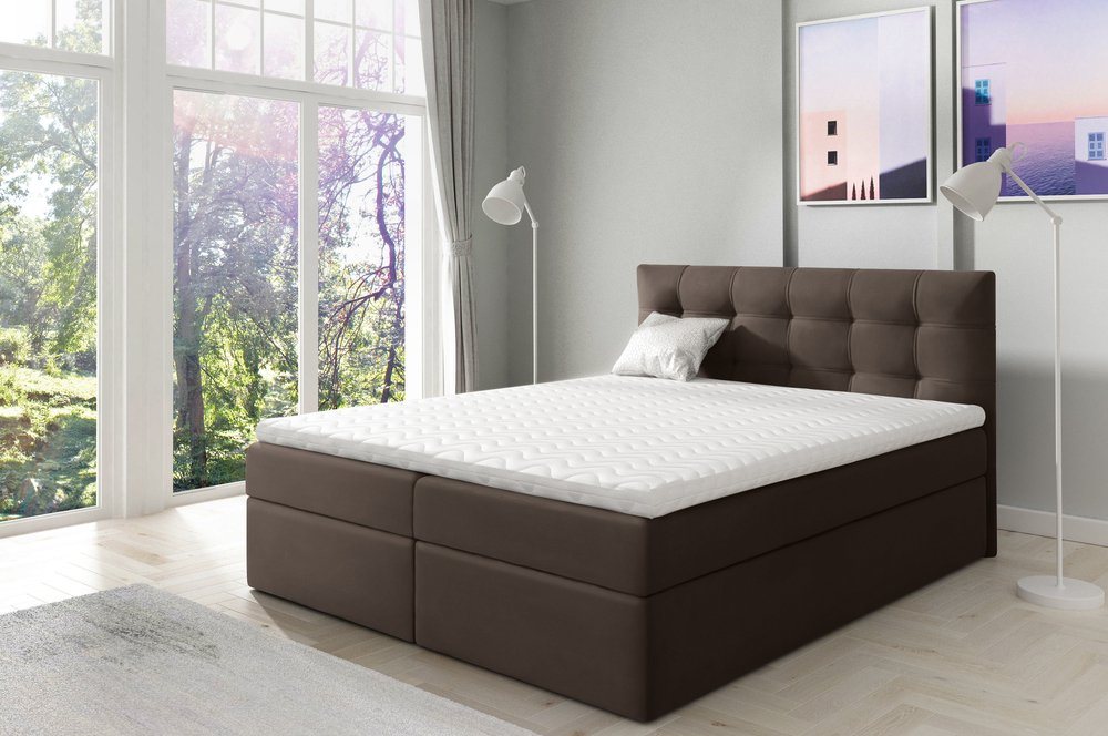 99rooms Boxspringbett Leroy (Schlafzimmerbett, Bett), 120/140/160/180/200 x 200 cm, mit Topper und Bettkasten von 99rooms