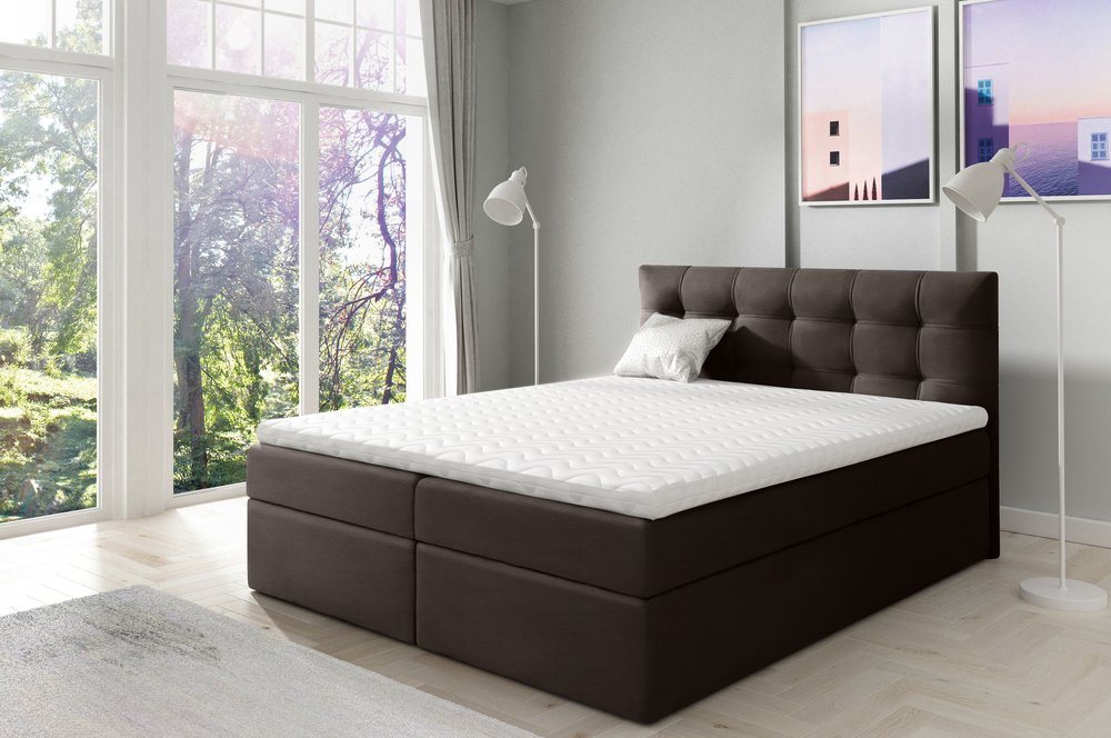 99rooms Boxspringbett Leroy (Schlafzimmerbett, Bett), 120/140/160/180/200 x 200 cm, mit Topper und Bettkasten von 99rooms