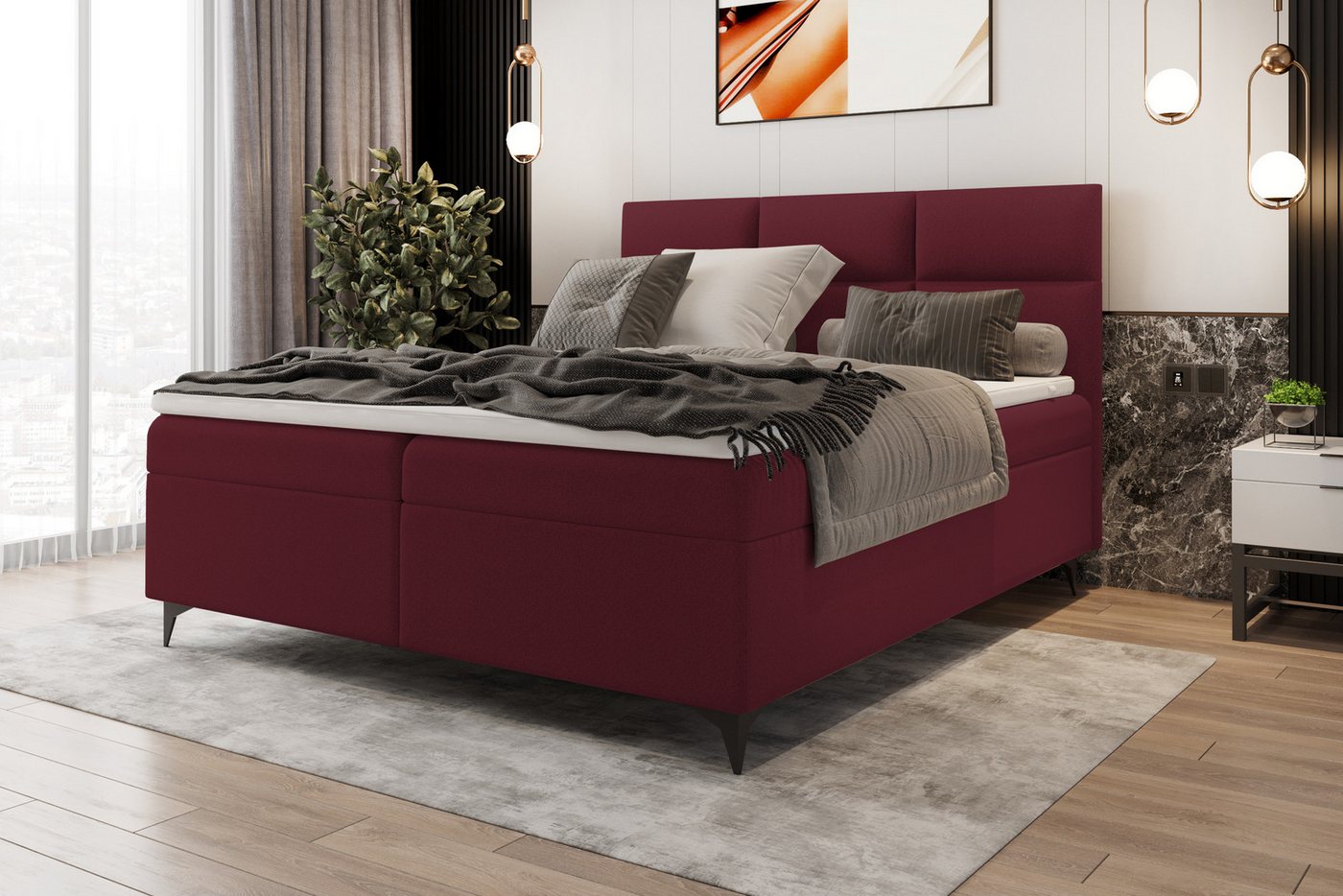 Stylefy Boxspringbett Libra (Schlafzimmerbett, Bett), gepolstert von Stylefy