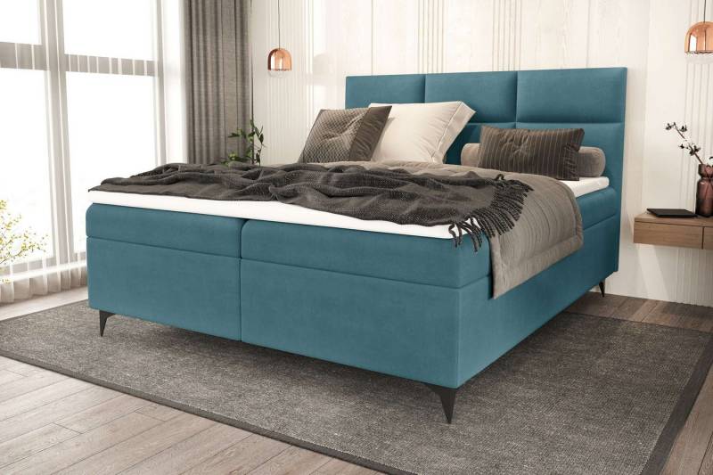 99rooms Boxspringbett Libretto (Schlafzimmerbett, Bett), wahlweise mit Topper, mit Bonellfederkern Matratze, Bettkasten von 99rooms