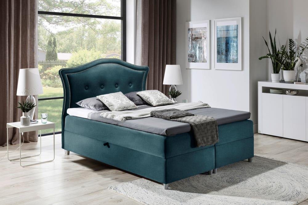 99rooms Boxspringbett Marlon (Schlafzimmerbett, Bett), mit Taschenfederkern Matratze, Topper, Bettkasten, Kopfteil gepolstert von 99rooms