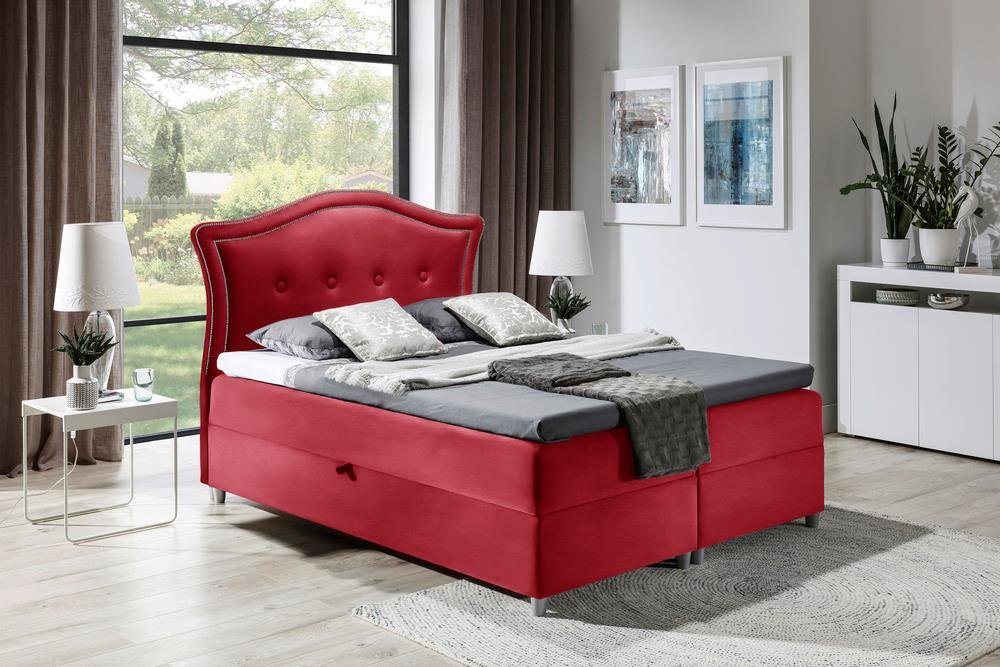 99rooms Boxspringbett Marlon (Schlafzimmerbett, Bett), mit Taschenfederkern Matratze, Topper, Bettkasten, Kopfteil gepolstert von 99rooms