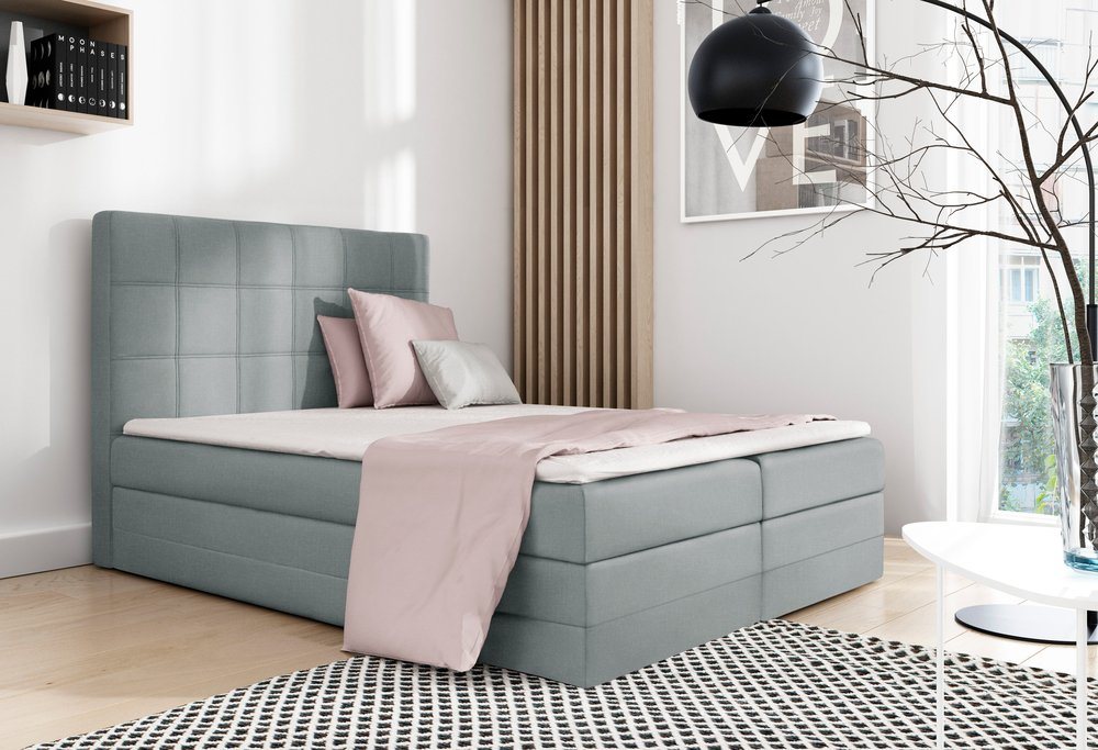 99rooms Boxspringbett Minor (Schlafzimmerbett, Bett), 120/140/160/180/200, mit Taschenfederkern Matratze, Topper, Bettkasten von 99rooms