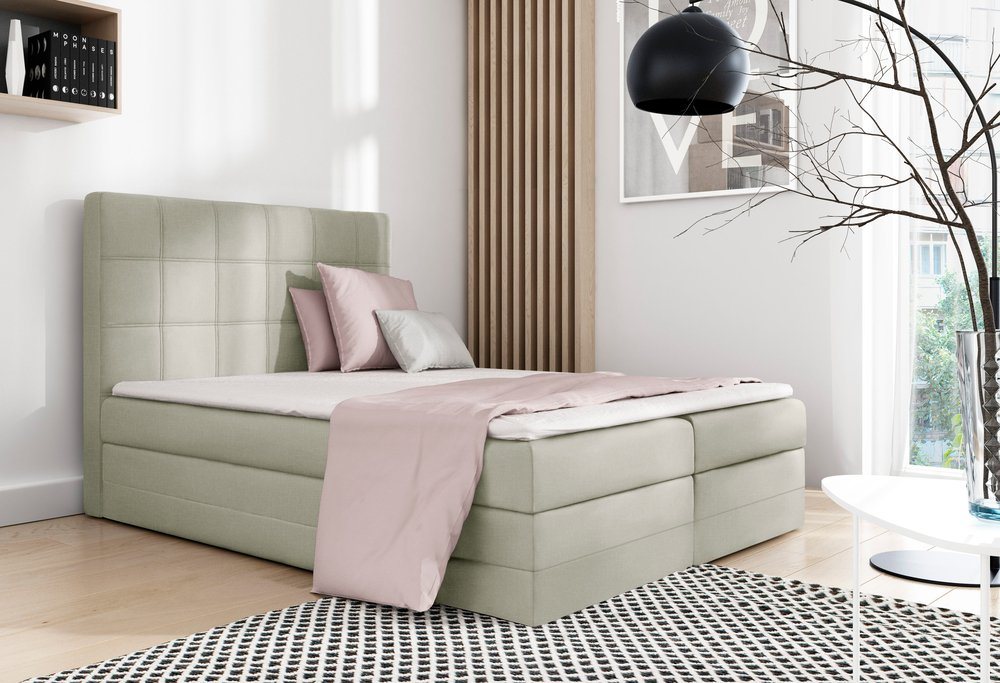 99rooms Boxspringbett Minor (Schlafzimmerbett, Bett), 120/140/160/180/200, mit Taschenfederkern Matratze, Topper, Bettkasten von 99rooms