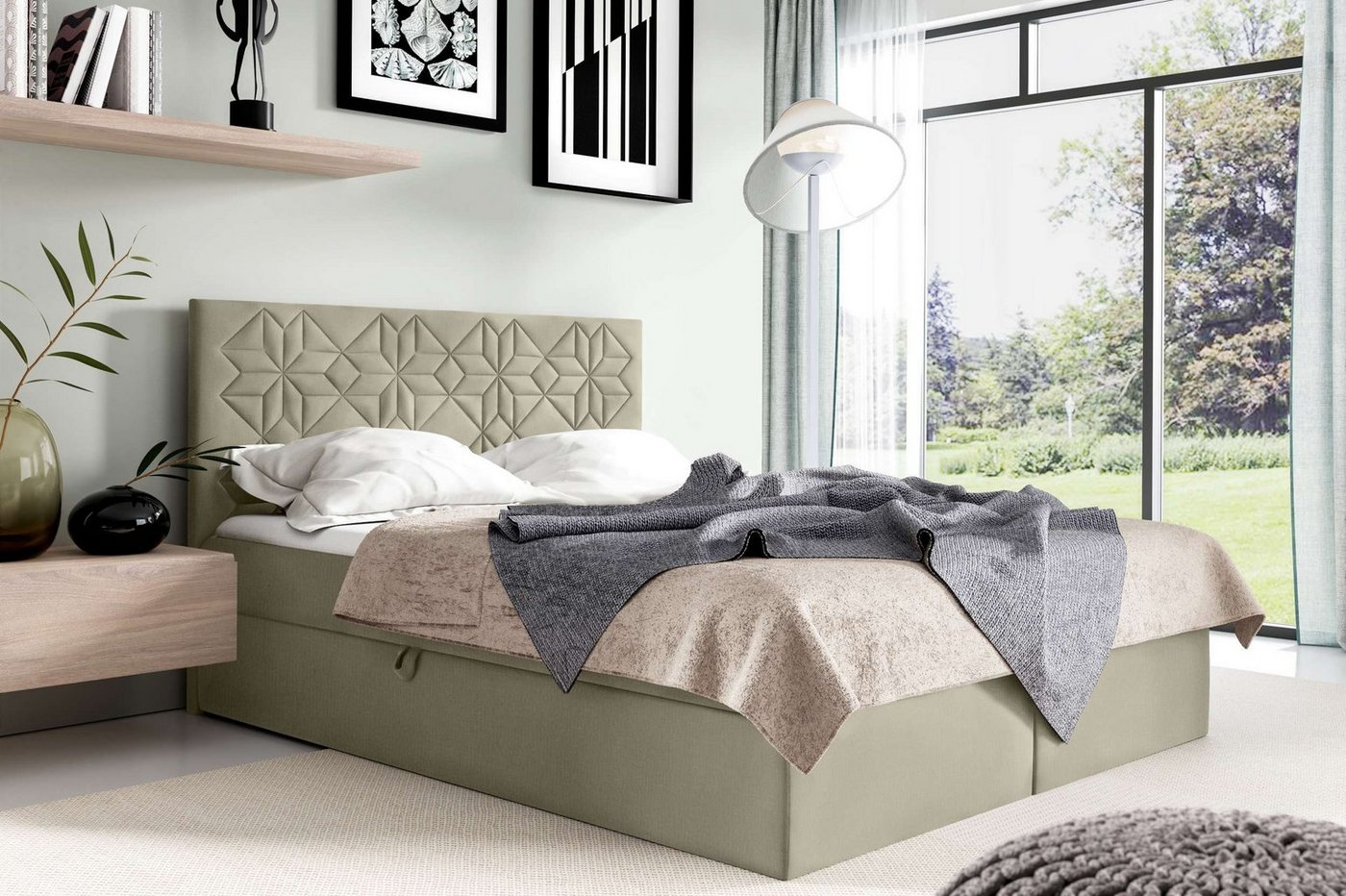 Stylefy Boxspringbett Montana (Schlafzimmerbett, Bett), 120/140/160/180/200x200, Bonellfederkern Matratze, Topper, Bettkasten von Stylefy