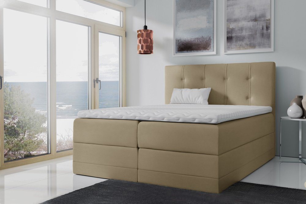 Stylefy Boxspringbett Nathan (Schlafzimmerbett, Bett), Design von Stylefy