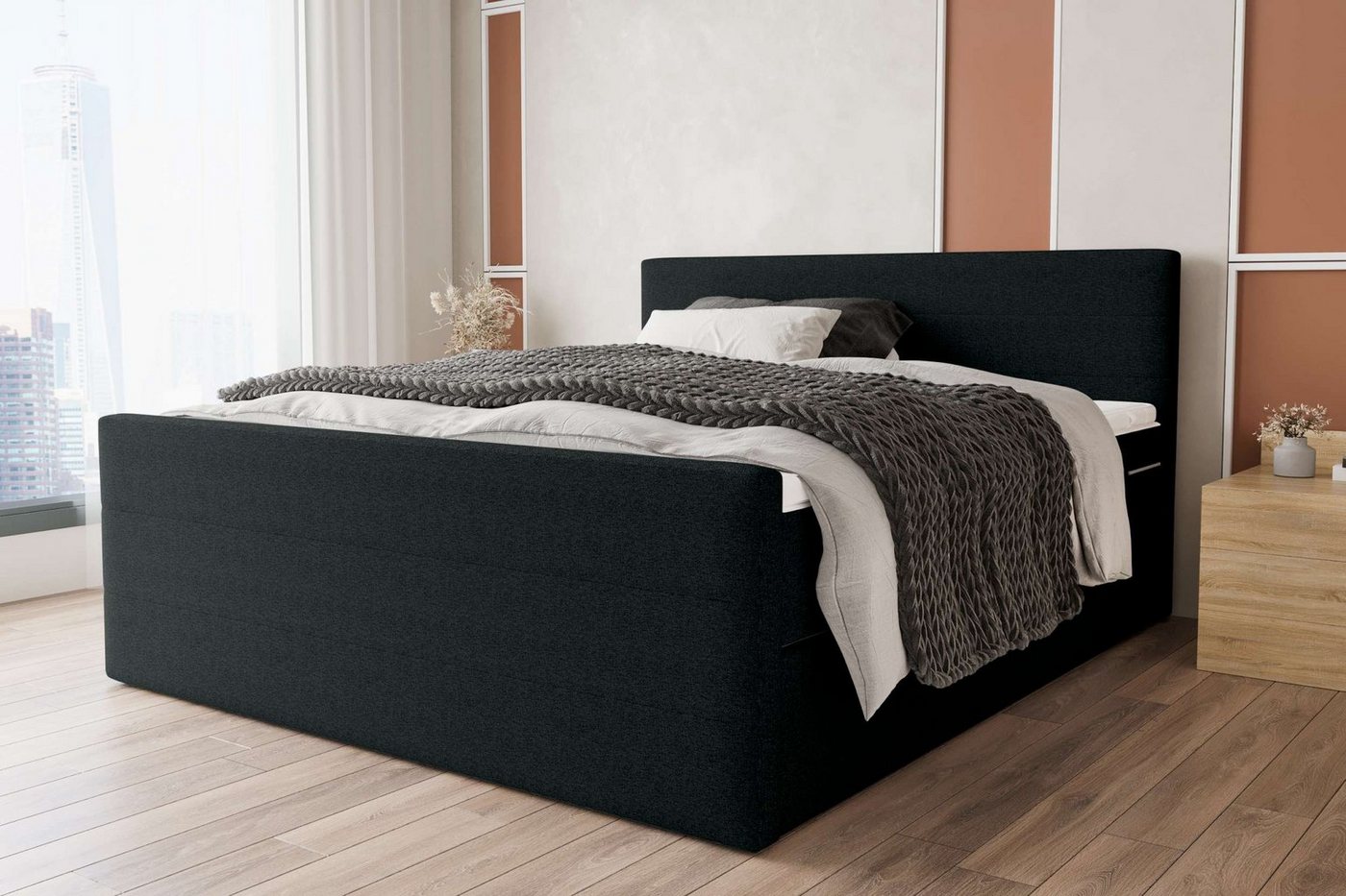 Stylefy Boxspringbett Phönix Plus (Schlafzimmerbett, Bett), 140/160/180/200 x 200 cm, mit Matratze und Topper von Stylefy