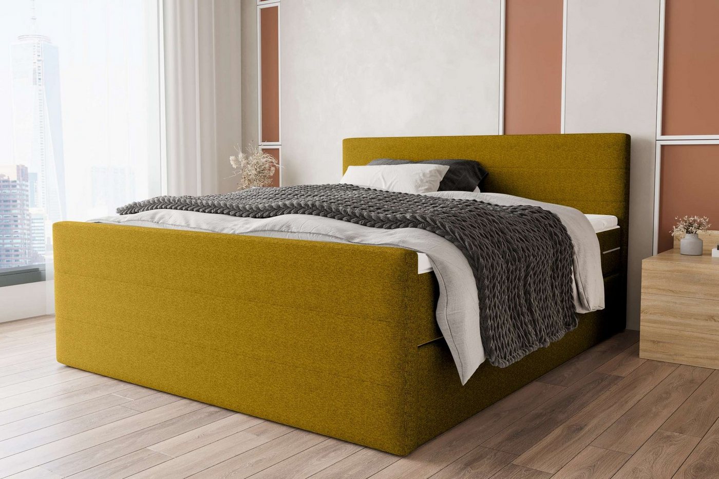 Stylefy Boxspringbett Phönix Plus (Schlafzimmerbett, Bett), 140/160/180/200 x 200 cm, mit Matratze und Topper von Stylefy