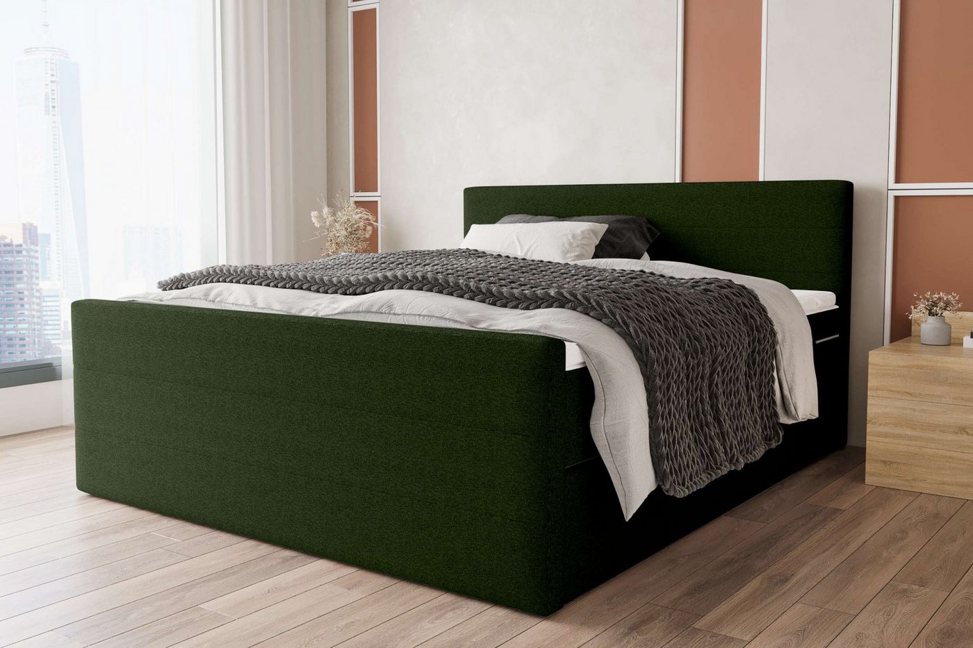 Stylefy Boxspringbett Phönix Plus (Schlafzimmerbett, Bett), 140/160/180/200 x 200 cm, mit Matratze und Topper von Stylefy