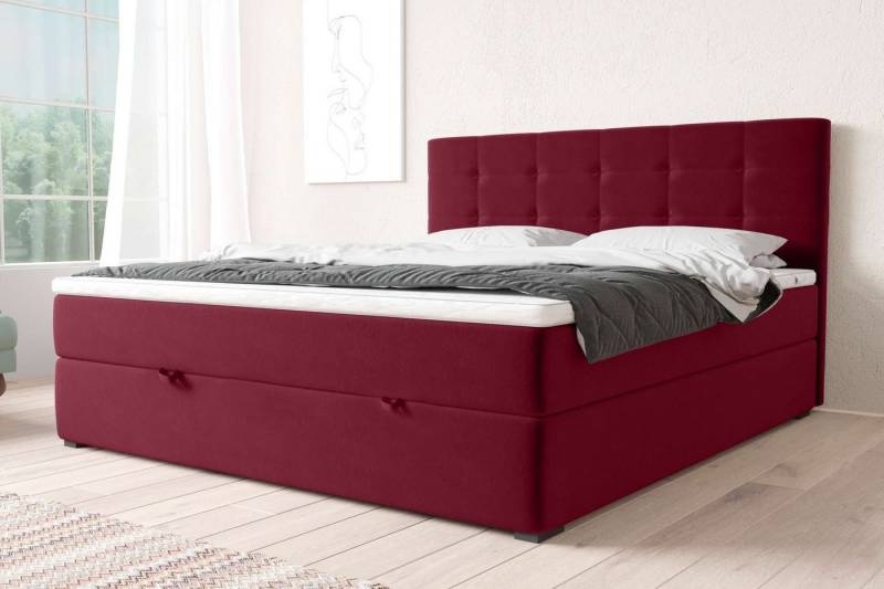 99rooms Boxspringbett Pluto (Schlafzimmerbett, Bett), wahlweise mit Bonell/Taschenfederkern Matratze, mit Topper, Bettkasten von 99rooms