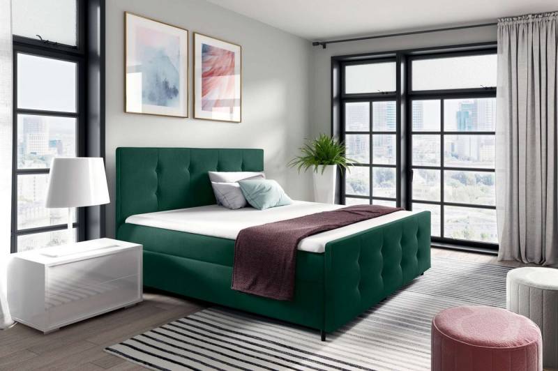 99rooms Boxspringbett Primo (Schlafzimmerbett, Bett), 120/140/160/180/200x200, Bonellfederkern Matratze, Topper, Bettkasten von 99rooms