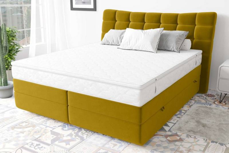 99rooms Boxspringbett Santorini (Schlafzimmerbett, Bett), wahlweise mit Bonell- oder Taschenfederkern Matratze, mit Topper von 99rooms