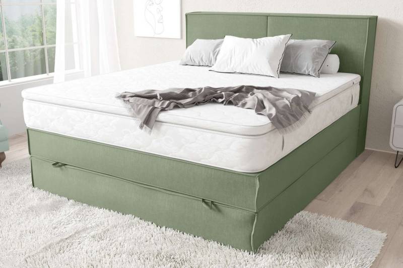 99rooms Boxspringbett Sidney (Schlafzimmerbett, Bett), wahlweise mit Bonell- oder Taschenfederkern Matratze, mit Topper von 99rooms