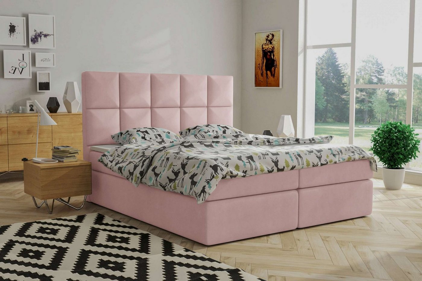 Stylefy Boxspringbett Spirit (Schlafzimmerbett, Bett), Design von Stylefy