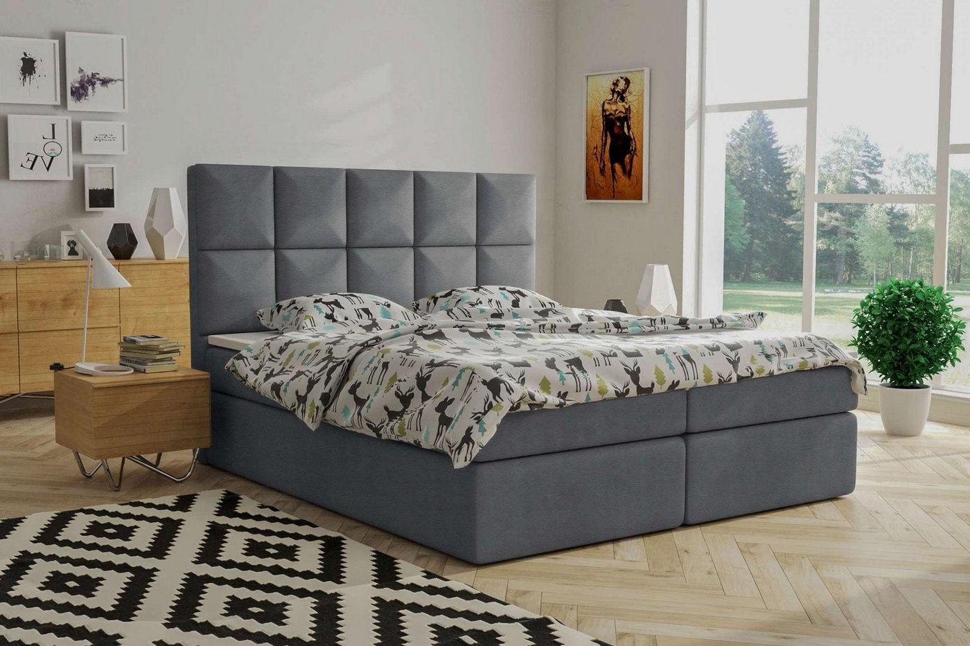 Stylefy Boxspringbett Spirit (Schlafzimmerbett, Bett), Design von Stylefy