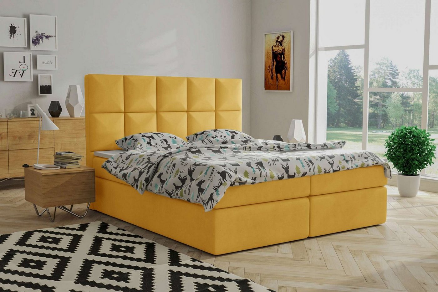 Stylefy Boxspringbett Spirit (Schlafzimmerbett, Bett), Design von Stylefy