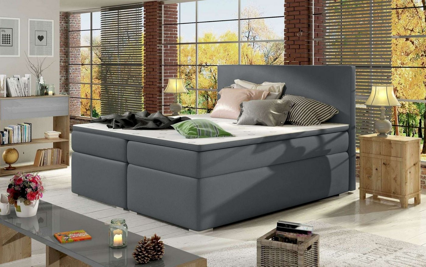 Stylefy Boxspringbett Stylefy Mercury Boxspringbett (Schlafzimmerbett, Bett), 140/160/180 x 200, mit Topper, Bonellfederkern Matratze, Bettkasten von Stylefy