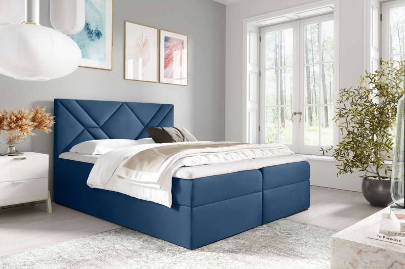 99rooms Boxspringbett Umbro (Schlafzimmerbett, Bett), mit Bonellfederkern Matratze, Topper, Bettkasten, Kopfteil gepolstert von 99rooms