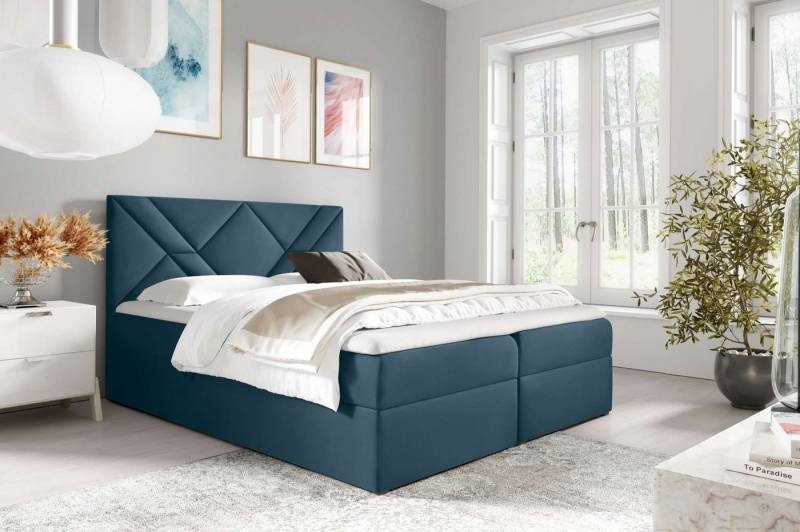 99rooms Boxspringbett Umbro (Schlafzimmerbett, Bett), mit Bonellfederkern Matratze, Topper, Bettkasten, Kopfteil gepolstert von 99rooms