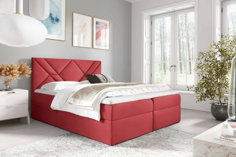 99rooms Boxspringbett Umbro (Schlafzimmerbett, Bett), mit Bonellfederkern Matratze, Topper, Bettkasten, Kopfteil gepolstert von 99rooms