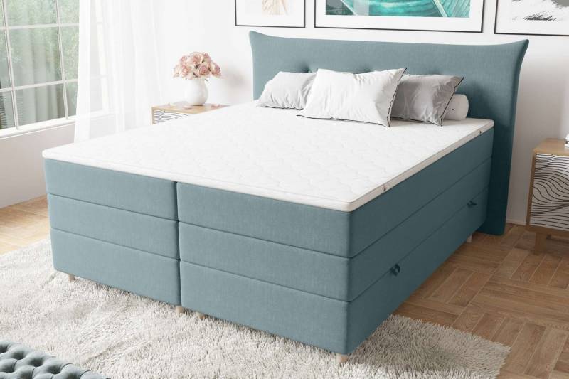 99rooms Boxspringbett Zeus (Schlafzimmerbett, Bett), wahlweise mit Bonell- oder Taschenfederkern Matratze, mit Topper von 99rooms
