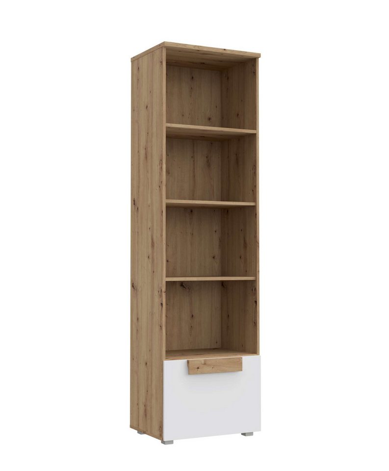 Stylefy Bücherregal Ariana, Highboard, Schrank, mit 1 Tür, 4 offene Fächer, aus Holzwerkstoff, stehend von Stylefy