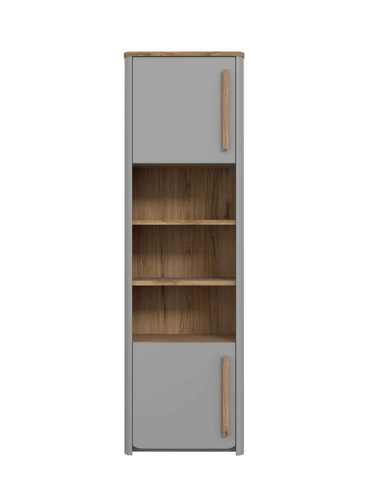 Stylefy Bücherregal Surbinio, Bücherregal, Highboard, Schrank, mit 2 offenen Fächern, 2 Türen, aus Holzwerkstoff von Stylefy