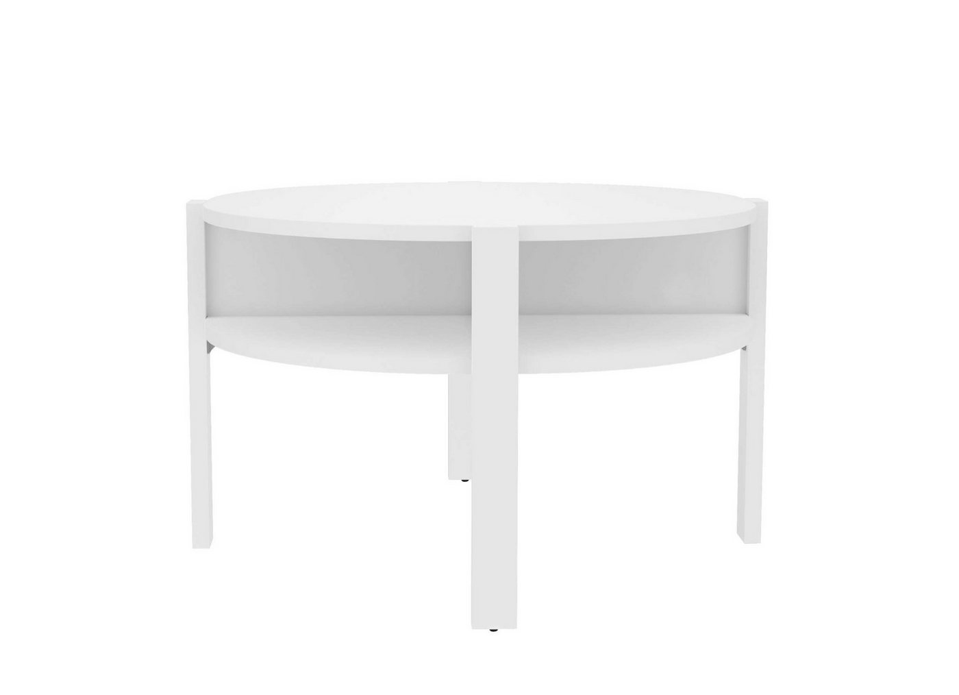Stylefy Couchtisch Bagota (Wohzimmertisch, Beistelltisch), runde Tischplatte, mit 4 Fächern unter der Tischplatte von Stylefy