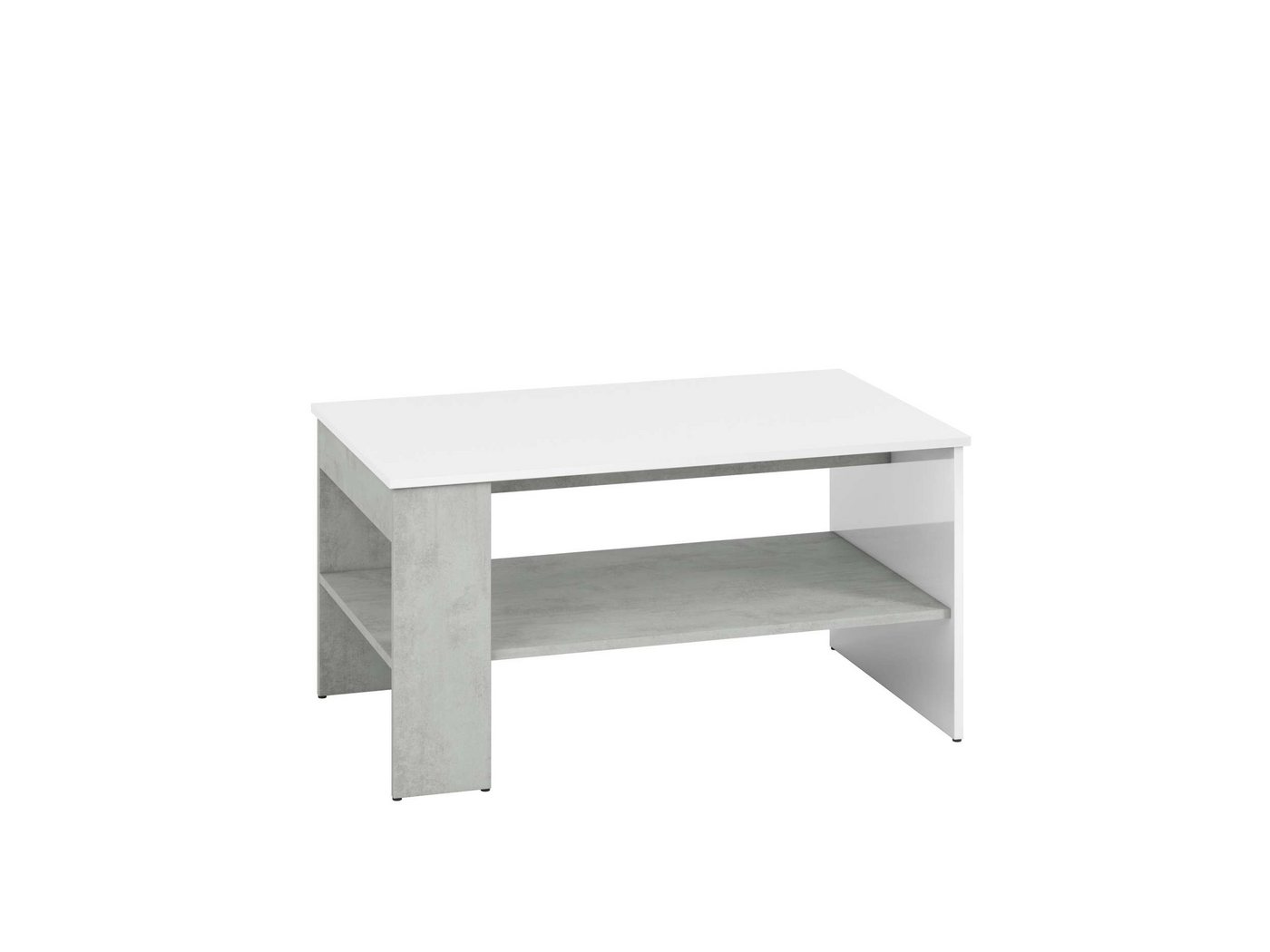 Stylefy Couchtisch Levana Weiß Hochglanz Beton von Stylefy