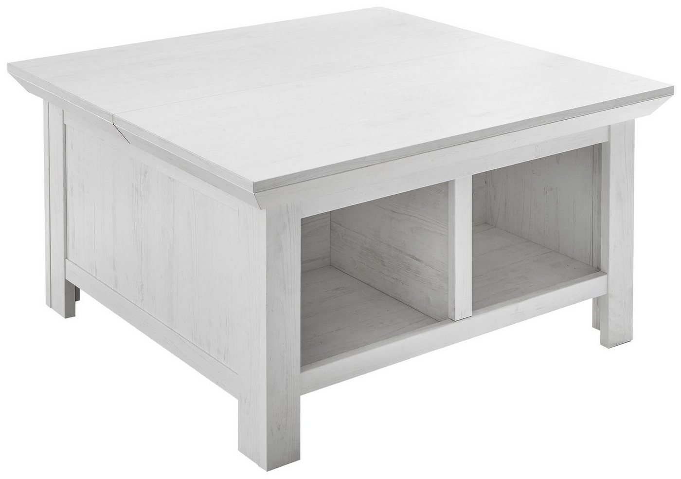Stylefy Couchtisch Liliann Weiß (Wohzimmertisch, Beistelltisch), mit Fächern, Stauraum unter Tischplatte, klappbar, Landhausstil von Stylefy