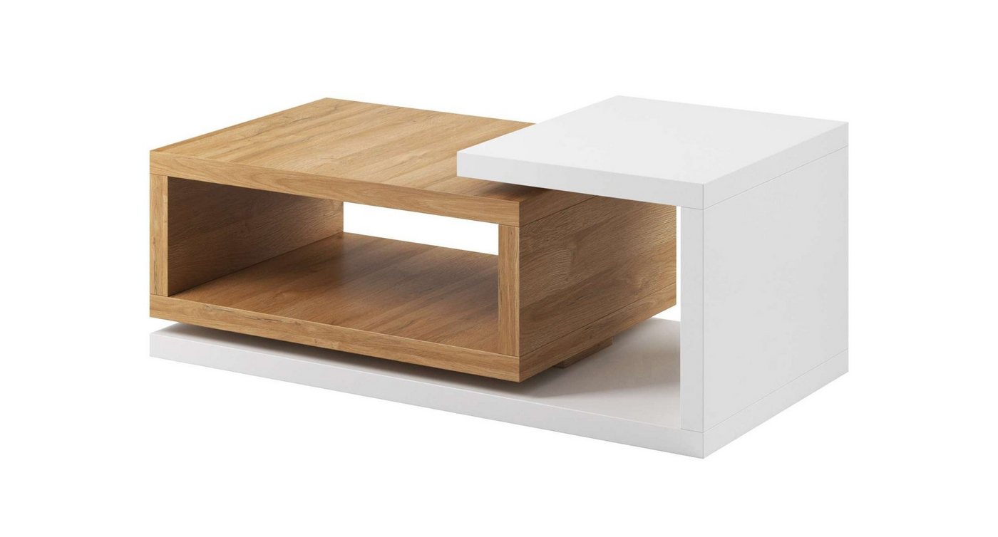99rooms Couchtisch Monstera (Wohzimmertisch, Beistelltisch), Stauraum unter Tischplatte, aus Holzwerkstoff, Modern Design von 99rooms