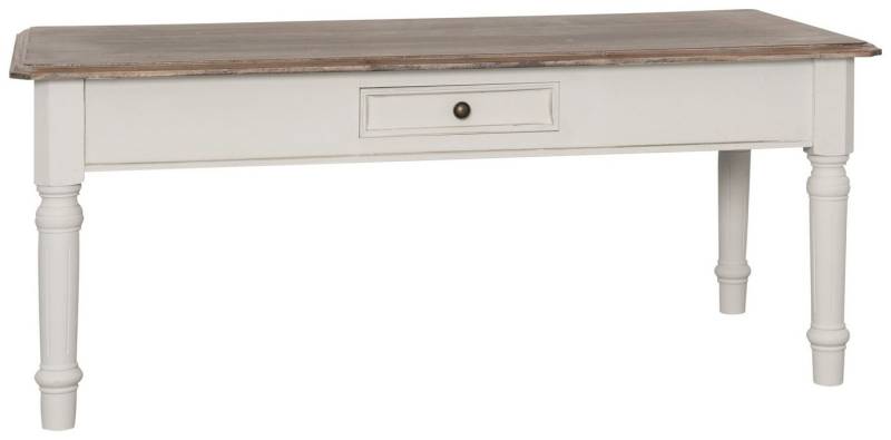 99rooms Couchtisch Ravenna Pappel Weiß Hellbraun (Beisteltisch, Wohnzimmertisch), rechteckig, mit Schublade, aus Massivholz, Landhausstil von 99rooms