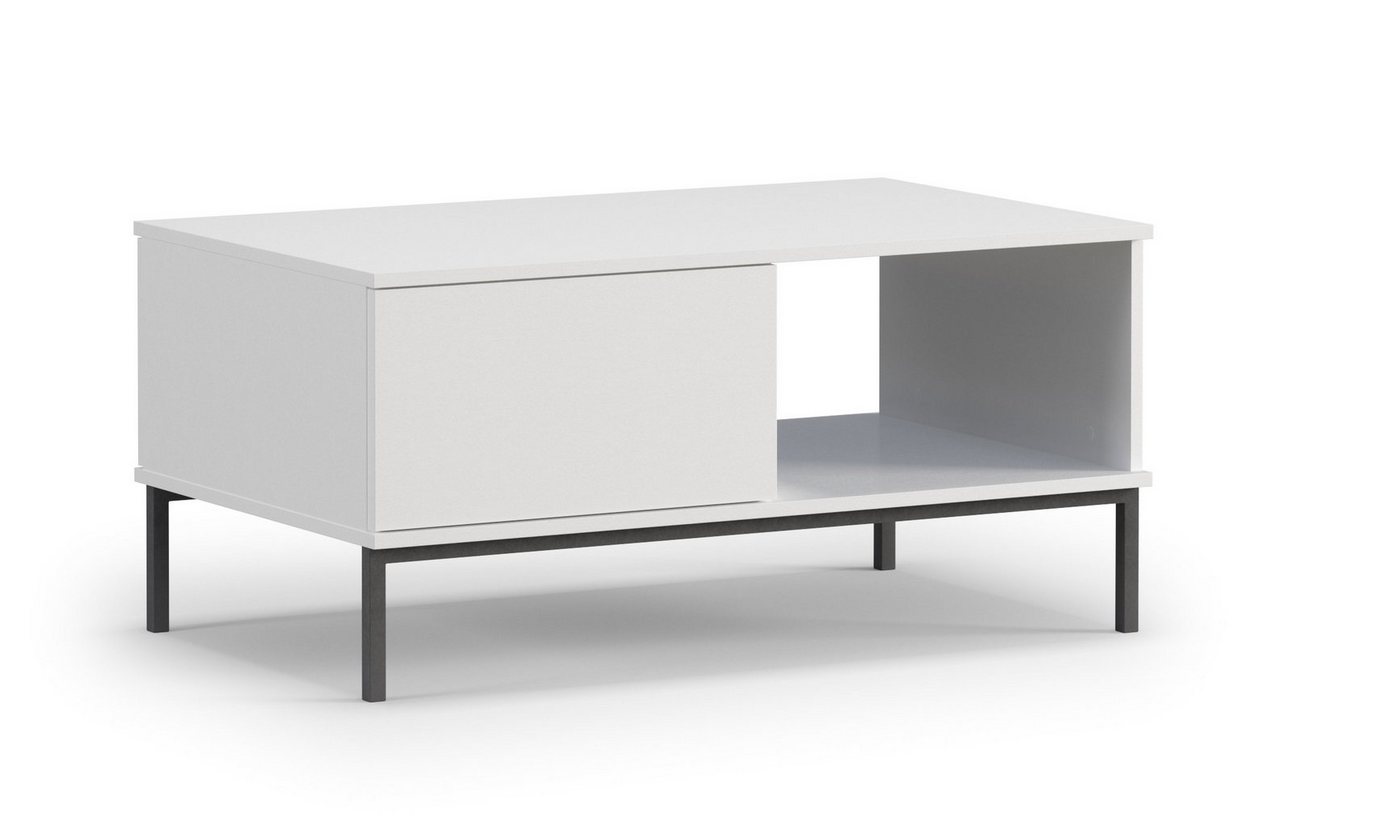 Stylefy Couchtisch Uliveto (Wohzimmertisch, Beistelltisch), aus Holzwerkstoff, Stauraum unter Tischplatte, Metall, Modern Design von Stylefy