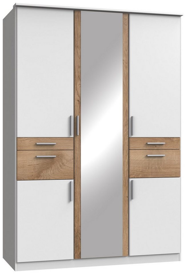 Stylefy Drehtürenschrank Embu (Kleiderschrank, Mehrzweckschrank) 5-türig, mit Spiegel, aus Holzwerkstoff, mit Schubladen, Modern Design, viel Stauraum von Stylefy