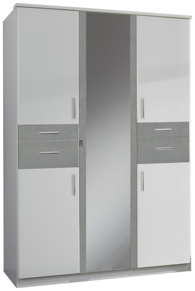 Stylefy Drehtürenschrank Embu (Kleiderschrank, Mehrzweckschrank) 5-türig, mit Spiegel, aus Holzwerkstoff, mit Schubladen, Modern Design, viel Stauraum von Stylefy