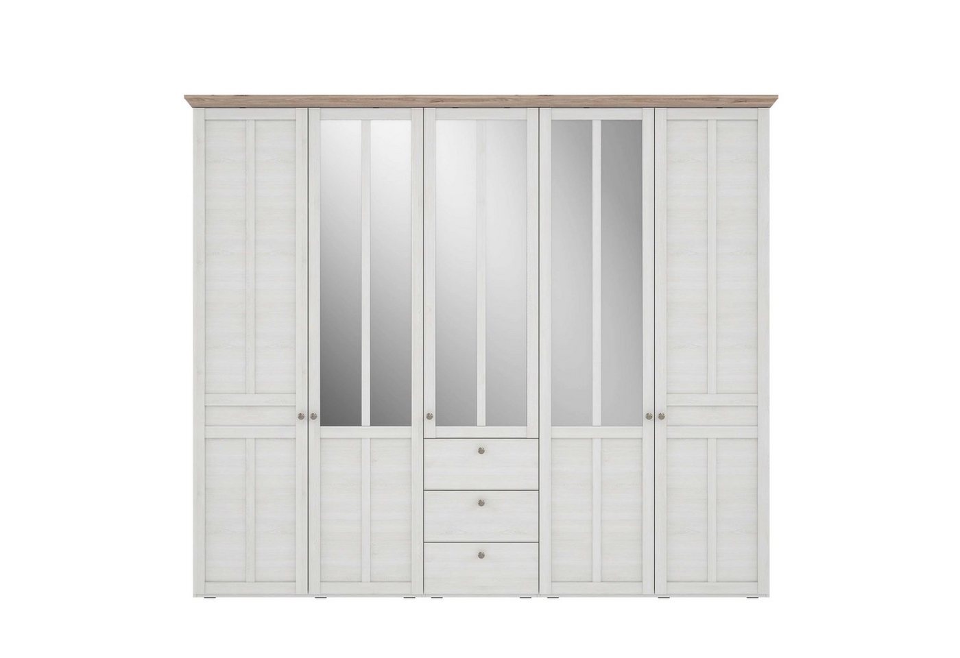 Stylefy Drehtürenschrank Ilona (Schrank, Kleiderschrank) 5-türig, mit 3 Schubladen, 2 Kleiderstangen, Türen mit Spiegeln von Stylefy