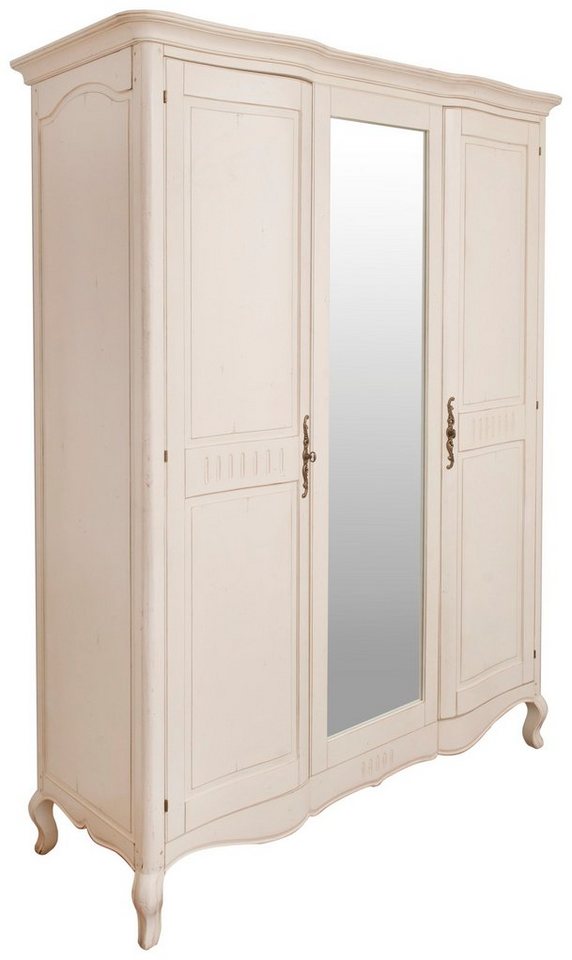 Stylefy Drehtürenschrank Verona Birke Creme (Kleiderschrank, Mehrzweckschrank) 2-türig, mit Spiegel, aus Massivholz, viel Stauraum, Landhausstil von Stylefy