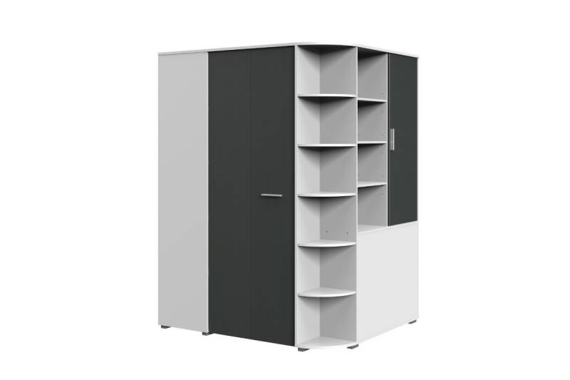 Stylefy Eckkleiderschrank Lio mit Falttüren (Kleiderschrank, Mehrzweckschrank, Kinderschrank) mit viel Stauraum, aus Holzwerkstoff, Design Modern, für Kinder von Stylefy