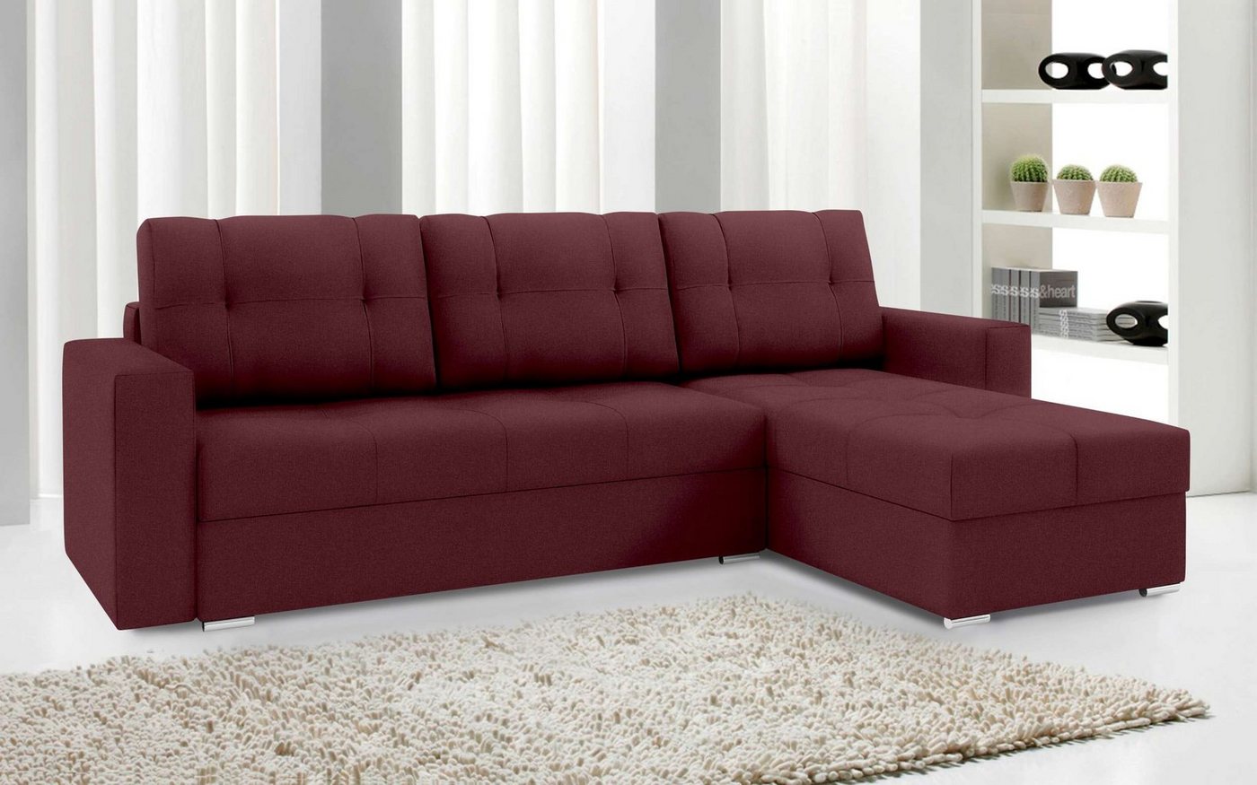 Stylefy Ecksofa Adelina, L-Form, Eckcouch, Sofa, Sitzkomfort, mit Bettfunktion, mit Bettkasten, Modern Design von Stylefy