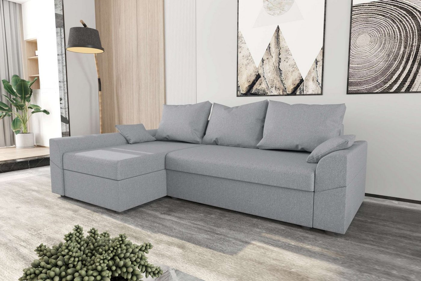 Stylefy Ecksofa Aurora, L-Form, Eckcouch, Sofa, Sitzkomfort, mit Bettfunktion, mit Bettkasten, Modern Design von Stylefy