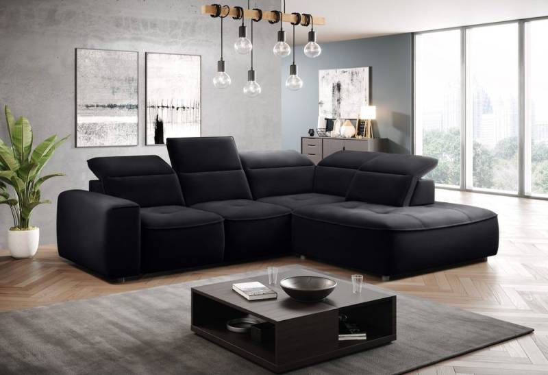 99rooms Ecksofa Colton L, L-Form, Eckcouch, Ottomane links oder rechts bestellbar, mit Bettkasten, Relaxfunktion, inklusive Kopfteil-, Rückenteil- und elektrischer Sitztiefenverstellung, Modern Design von 99rooms