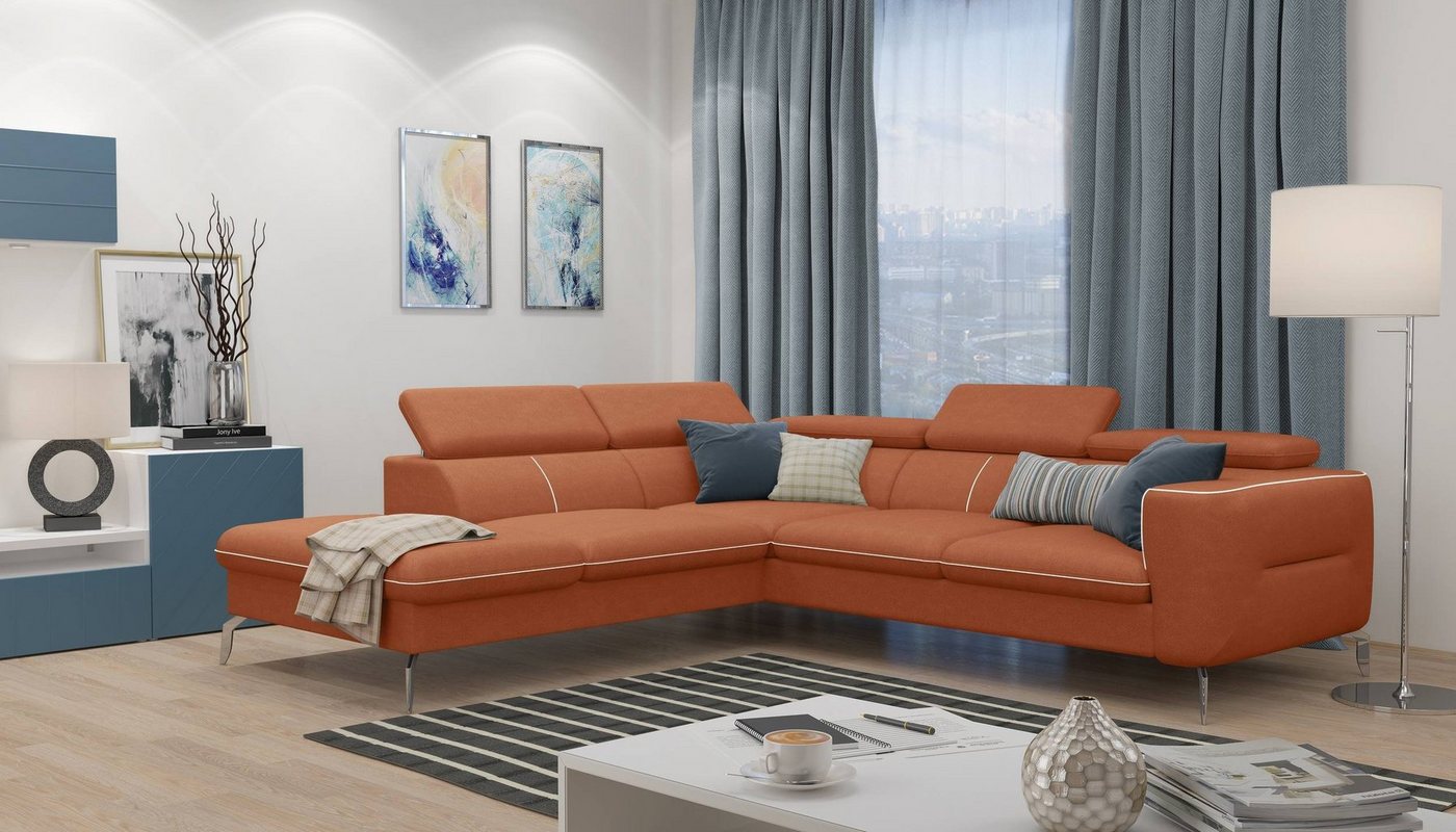 99rooms Ecksofa Diogo, L-Form, Eckcouch, Ottomane links oder rechts bestellbar, inklusive Kopfteilverstellung von 99rooms