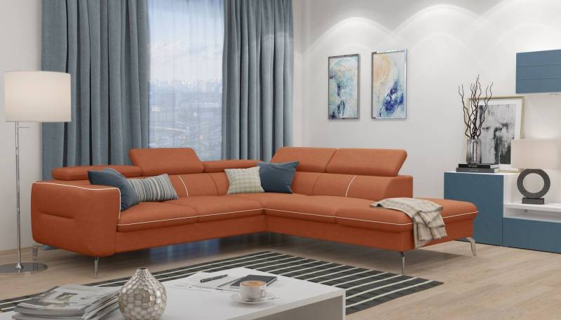 99rooms Ecksofa Diogo, L-Form, Eckcouch, Ottomane links oder rechts bestellbar, inklusive Kopfteilverstellung von 99rooms