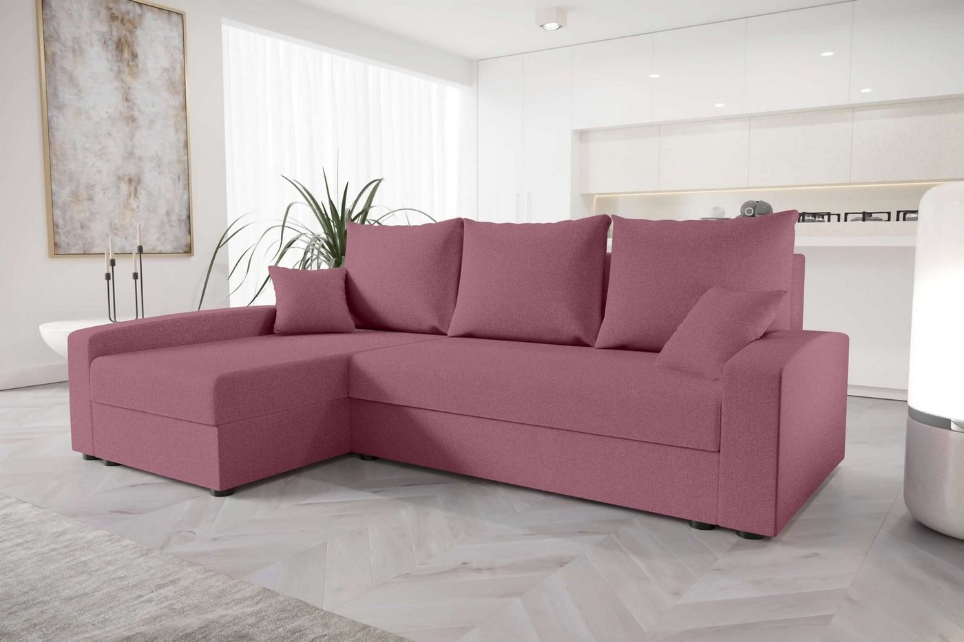 99rooms Ecksofa Gloria, L-Form, Eckcouch, Sofa, Sitzkomfort, mit Bettfunktion, mit Bettkasten, Modern Design von 99rooms