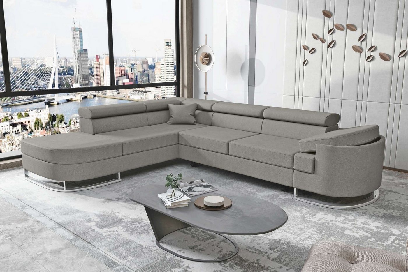 Stylefy Ecksofa Ice, Eckcouch, Schlafsofa, Ottomane links oder rechts bestellbar, mit Bettfunktion, Bettkasten von Stylefy