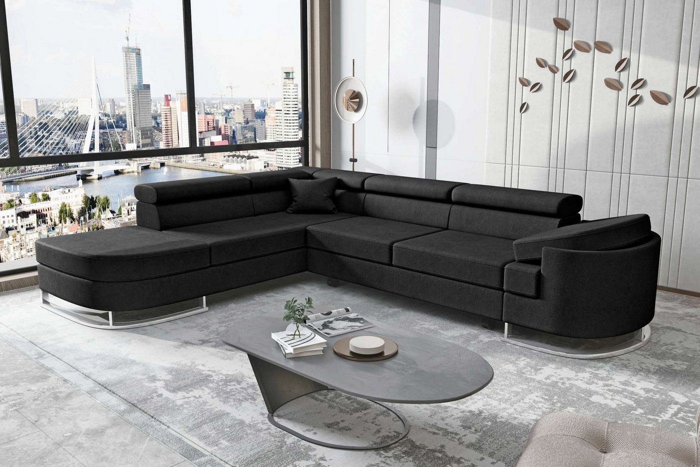 Stylefy Ecksofa Ice, Eckcouch, Schlafsofa, Ottomane links oder rechts bestellbar, mit Bettfunktion, Bettkasten von Stylefy