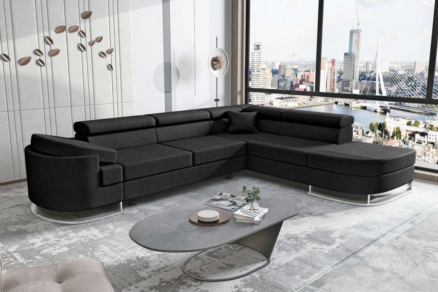 Stylefy Ecksofa Ice, Eckcouch, Schlafsofa, Ottomane links oder rechts bestellbar, mit Bettfunktion, Bettkasten von Stylefy